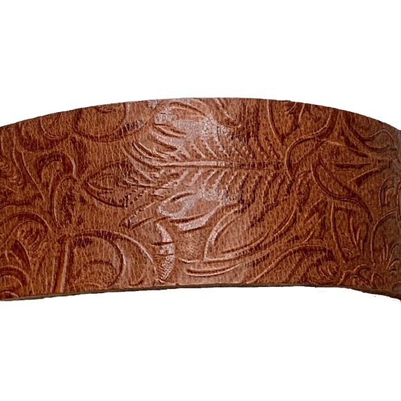 ANTONIAZZI Firenze Brown Tooled‎ Leather Wide Waist Belt main image 6